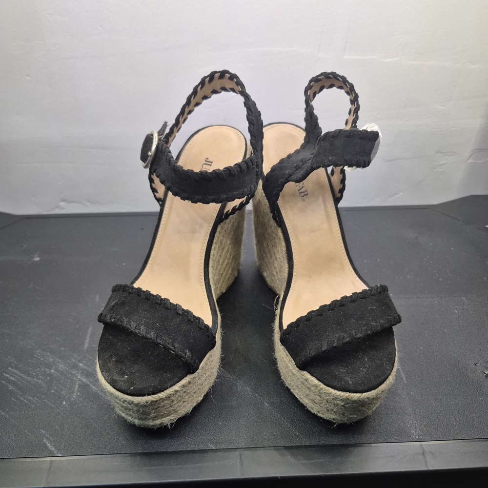 JustFab Black Wedge Sandals‎
